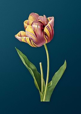 Tulip on Teal