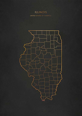 Gold Illinois Map