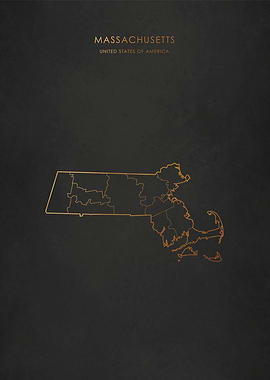 Gold Massachusetts Map
