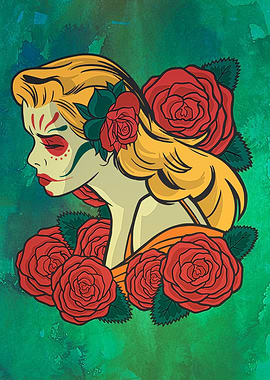 Catrina Sweet Skull Roses