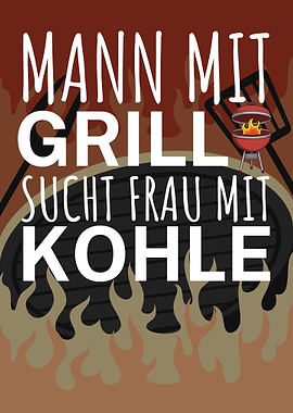 Mann Grill Frau Kohle
