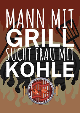 Mann Grill Frau Kohle