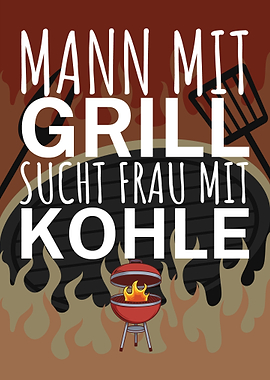 Mann Grill Frau Kohle