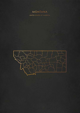 Gold Montana State Map