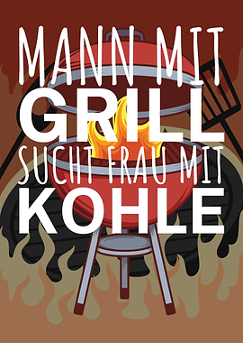 Mann Grill Frau Kohle