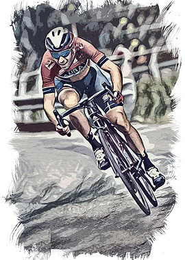Pro Cyclist Abstract Art