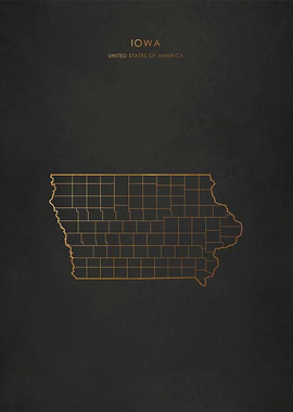 Gold Iowa Map