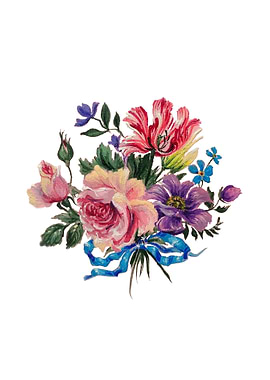 Victorian bouquet on white