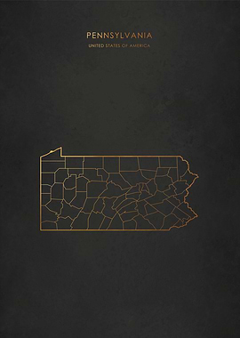 Gold Pennsylvania Map