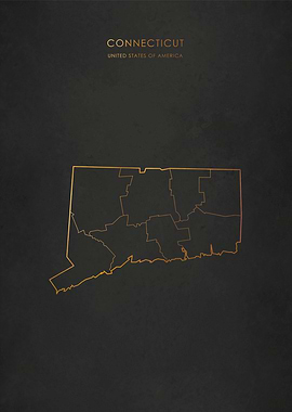 Gold Connecticut Map