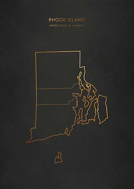 Gold Rhode Island Map