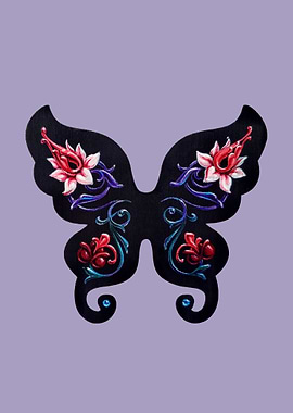 Black butterfly fileteado