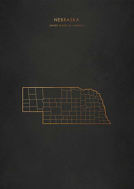 Gold Nebraska Map