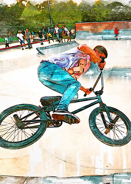 BMX At The Park Silhouette