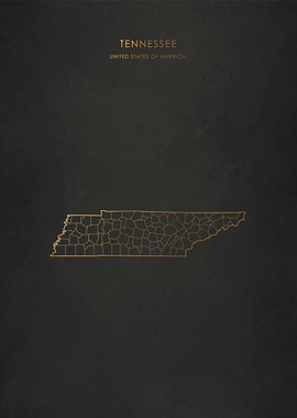 Gold Tennessee Map