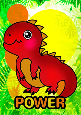 Cute Red Trex Dinosaur
