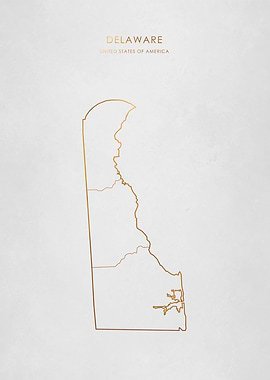 Gold Delaware Poster