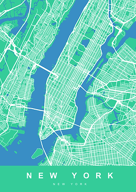New York City Map Green