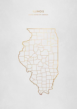 Gold Illinois Map