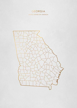 Gold Georgia State Map