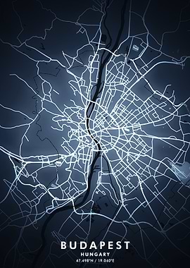 Budapest Map Posters