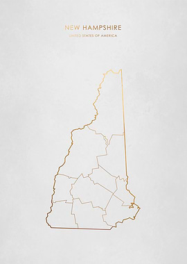 Gold New Hampshire Map