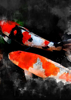 Watercolor Koi Fish