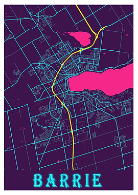Barrie Neon City Map
