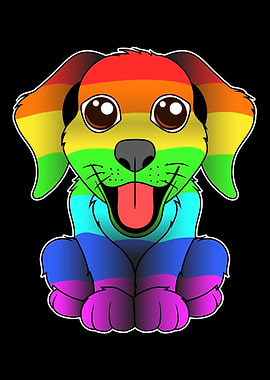 Gay Pride Dog Supporter