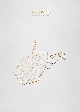 Gold West Virginia Map