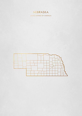 Gold Nebraska State Map