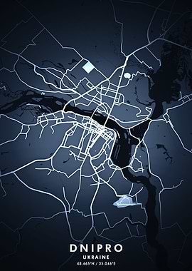 Dnipro Map Posters