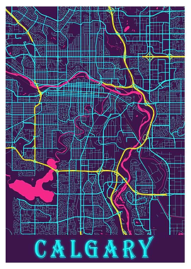 Chicago Neon City Map