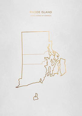Gold Rhode Island Map