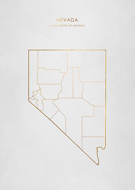 Gold Nevada State Map