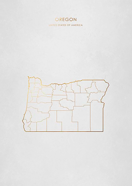 Gold Oregon State Map