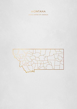 Gold Montana State Map