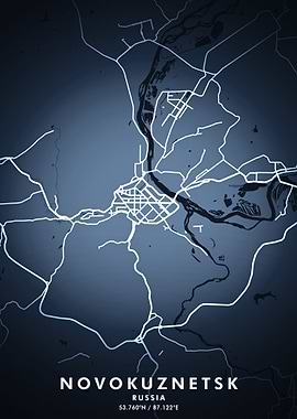Novokuznetsk Map Posters