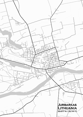 Jurbarkas White Map