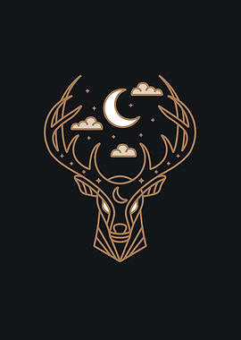 Night Sky Deer