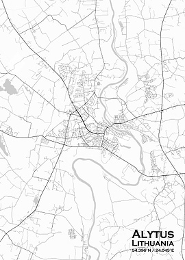 Alytus White Map