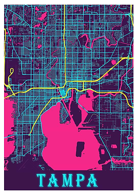 Tampa Neon City Map