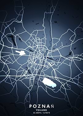 Poznan Map Posters