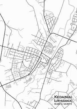 Kedainiai White Map