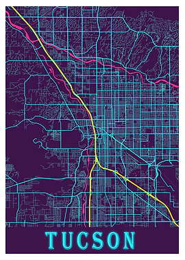 Tucson Neon City Map
