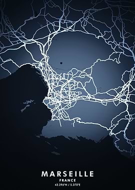 Marseille Map Posters