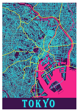 Tokyo Neon City Map