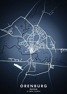 Orenburg Map Posters