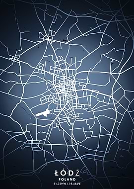 Lodz Map Posters
