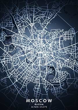 Moscow Map Posters